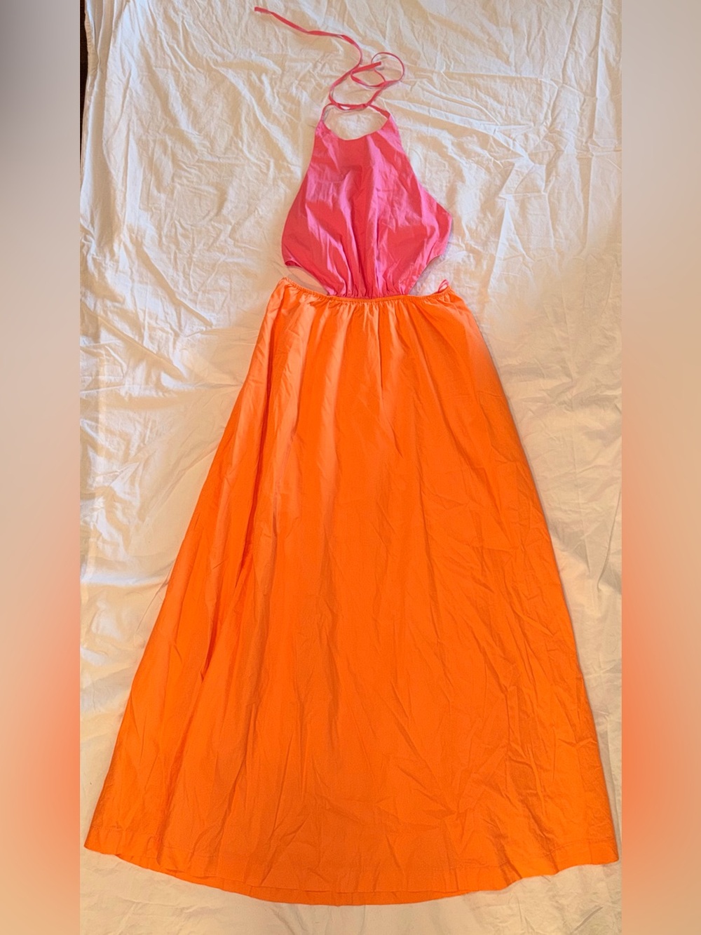 Karlie Pink and Orange Halter Maxi Dress